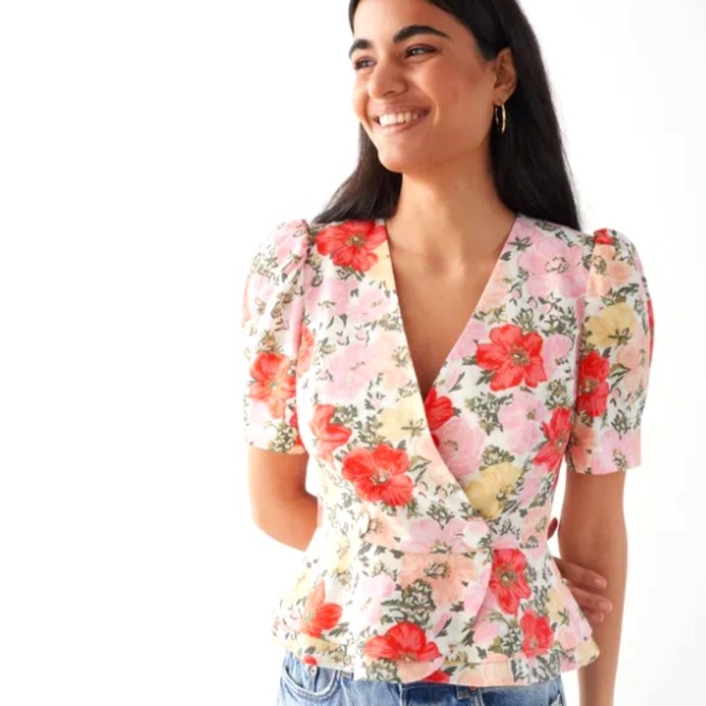 Puff Sleeve Peplum Top from & Other Stories in size 2